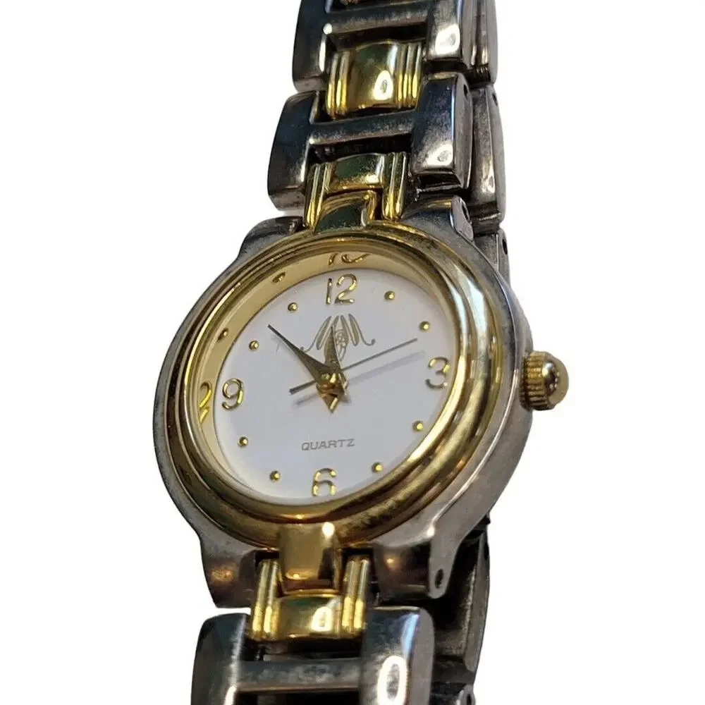 MM Ladies Watch Gold Tone Silver Tone Metal Works